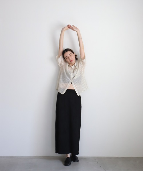 select MOCA ブラウス シャツ シアーストライプショートシャツ レディース - 画像 (9)