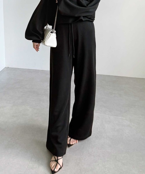 GeeRA スウェットパンツ ジャージ ダブルウエストワイドスウェットパンツ レディース - 画像 (3)