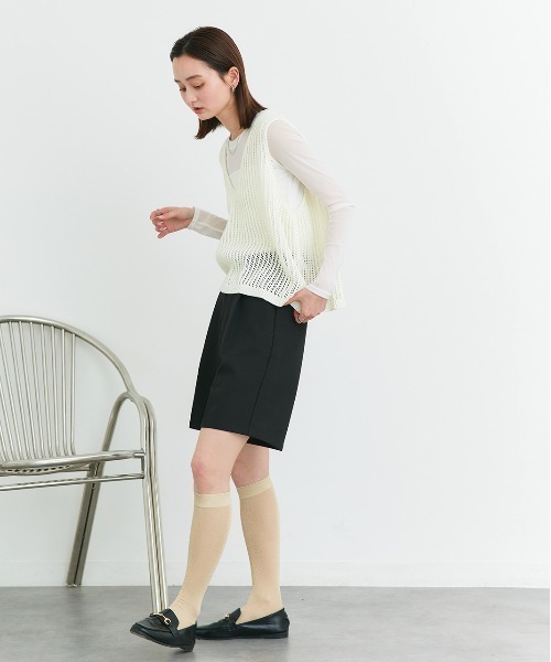 ad thie ニット セーター Vネックメッシュ ニットベスト レディース - 画像 (9)