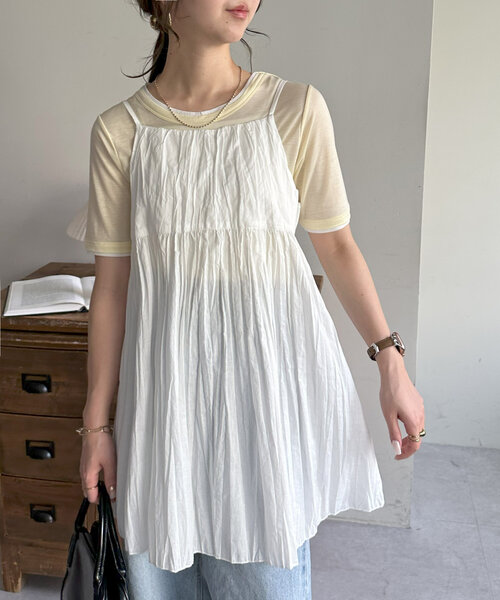 Discoat tシャツ レイヤード5分袖「WEB限定カラーあり」 レディース - 画像 (9)