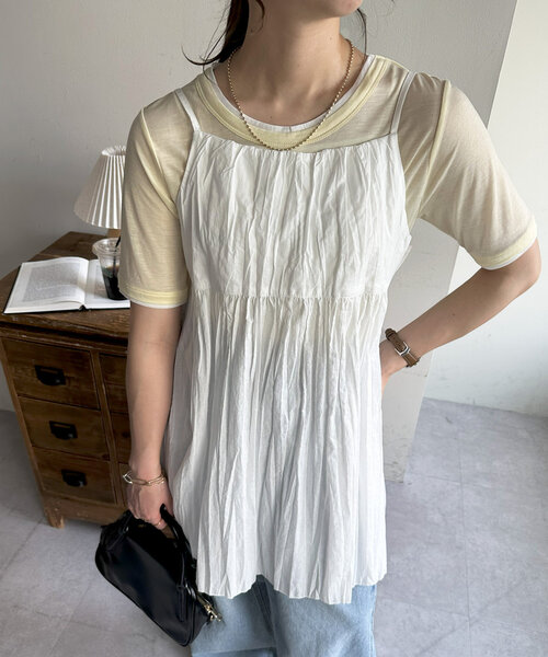 Discoat tシャツ レイヤード5分袖「WEB限定カラーあり」 レディース - 画像 (8)