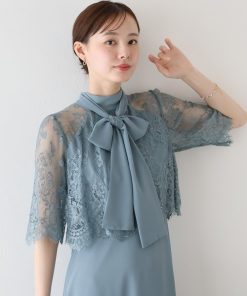 BLUEEAST ドレス レースケープドッキングドレス