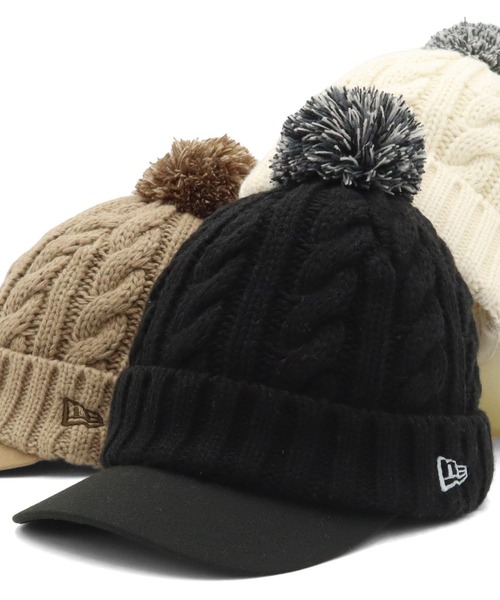 NEW ERA ニット帽 ニットキャップ ニューエラゴルフ レディース バイザーニット帽 無地 - 画像 (3)