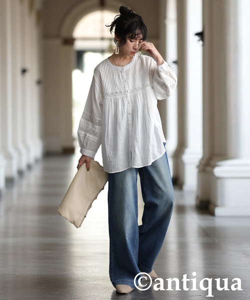 antiqua ブラウス シャツ 刺繍ブラウス レディース - 画像 (6)