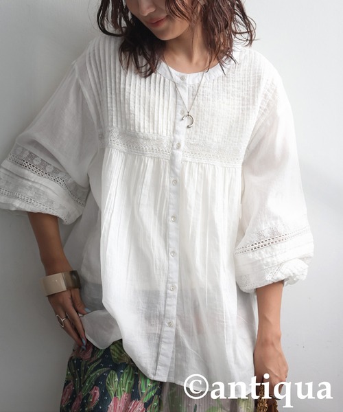 antiqua ブラウス シャツ 刺繍ブラウス レディース - 画像 (7)