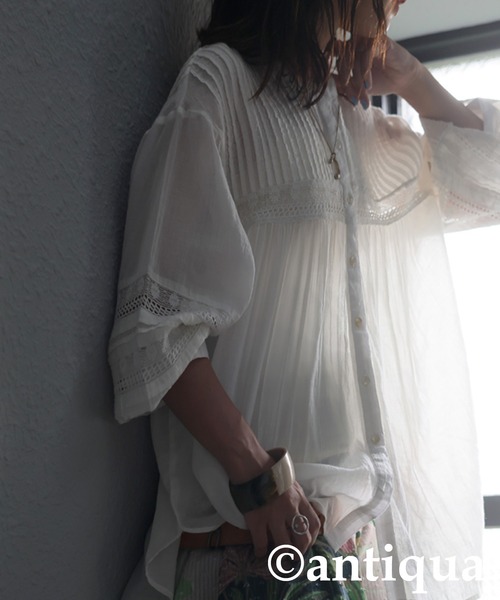 antiqua ブラウス シャツ 刺繍ブラウス レディース - 画像 (9)