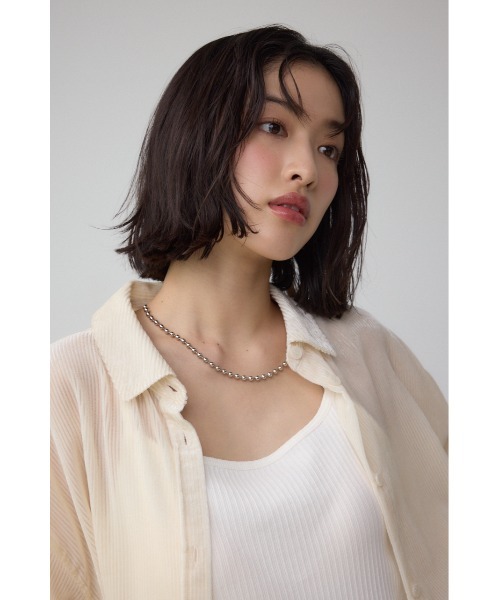 AZUL BY MOUSSY ブラウス シャツ シアーコーデュロイ袖スリットボタンシャツ レディース - 画像 (5)