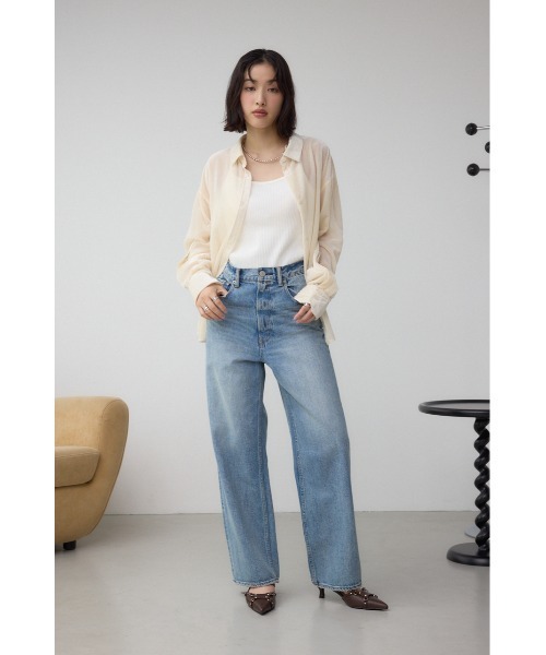 AZUL BY MOUSSY ブラウス シャツ シアーコーデュロイ袖スリットボタンシャツ レディース - 画像 (7)
