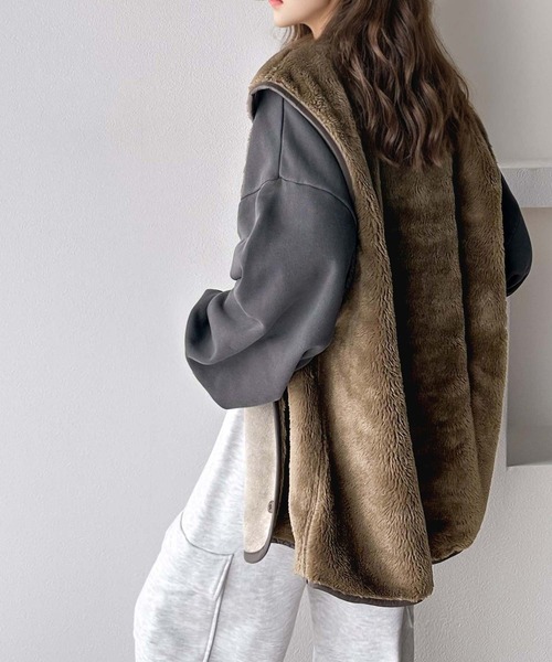 Java 「Java」 ベスト LARGE ブラウン レディース - 画像 (4)