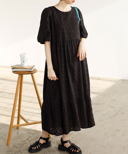 GeeRA 「GeeRA」 半袖ワンピース MEDIUM ブラック レディース