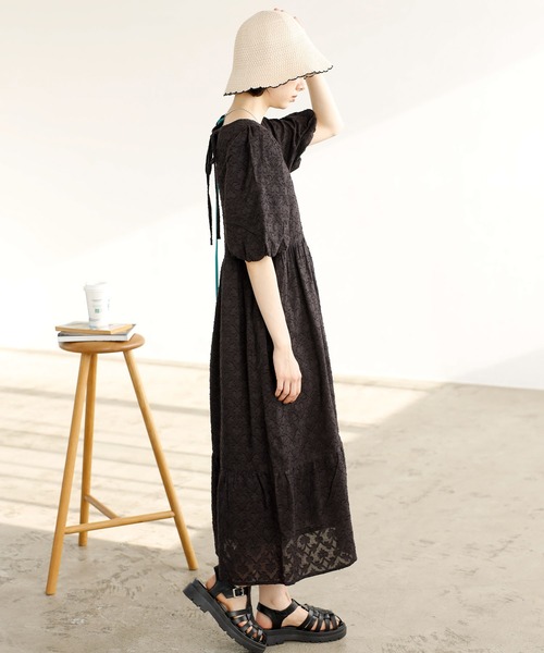 GeeRA 「GeeRA」 半袖ワンピース MEDIUM ブラック レディース - 画像 (3)