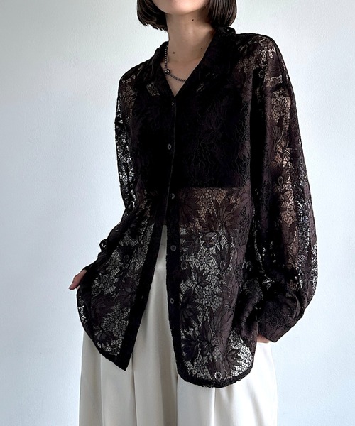 PAGEBOY ブラウス シャツ レースカイキンシャツ(長袖) レディース - 画像 (4)