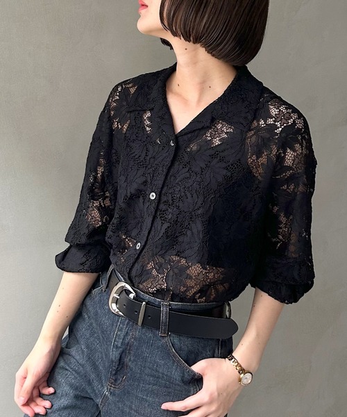 PAGEBOY ブラウス シャツ レースカイキンシャツ(長袖) レディース - 画像 (3)