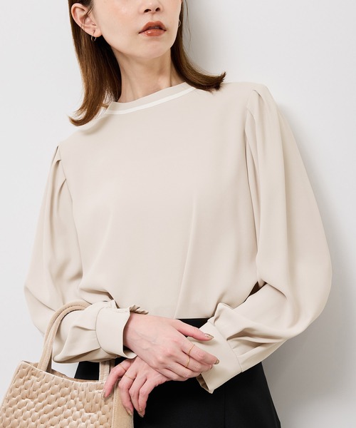 ROPE' PICNIC ブラウス シャツ 「前後2WAY」「WEB限定カラー」配色リボンブラウス/通勤対応 レディース - 画像 (3)