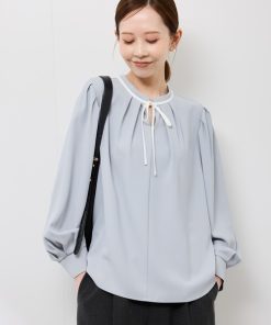 ROPE' PICNIC ブラウス シャツ 「前後2WAY」「WEB限定カラー」配色リボンブラウス/通勤対応 レディース