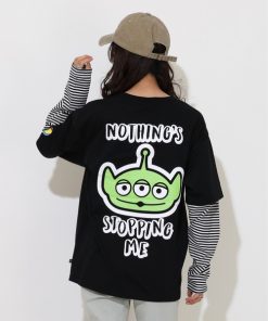 Disney tシャツ 親子お揃い ディズニー トイ・ストーリー 重ね着風 ロンT 0733A レディース