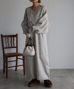 Bonjour Sagan 「Bonjour Sagan」 ニットワンピース FREE グレー レディース