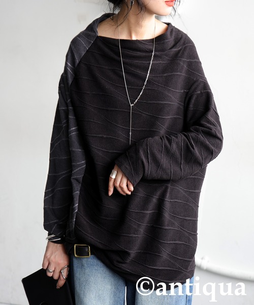 antiqua ウェーブ柄アシンメトリートップス レディース - 画像 (2)