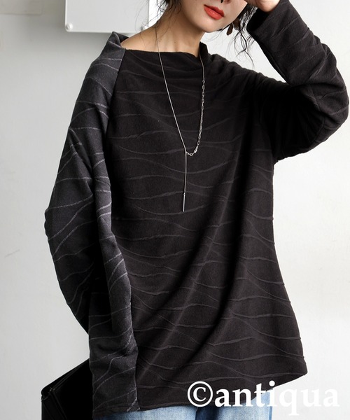 antiqua ウェーブ柄アシンメトリートップス レディース - 画像 (4)