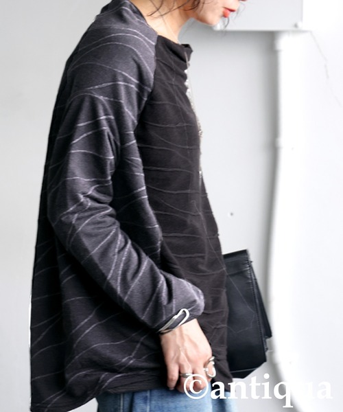 antiqua ウェーブ柄アシンメトリートップス レディース - 画像 (5)