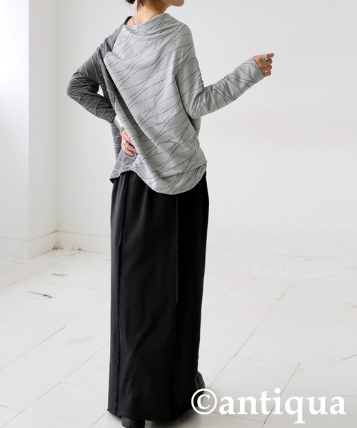 antiqua ウェーブ柄アシンメトリートップス レディース - 画像 (8)