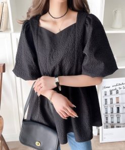 classicalelf 「classicalelf」 半袖ブラウス MEDIUM ブラック レディース