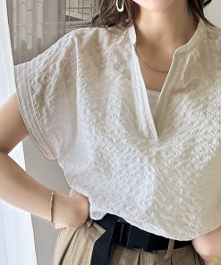 Java 「Java」 半袖ブラウス LARGE オフホワイト レディース