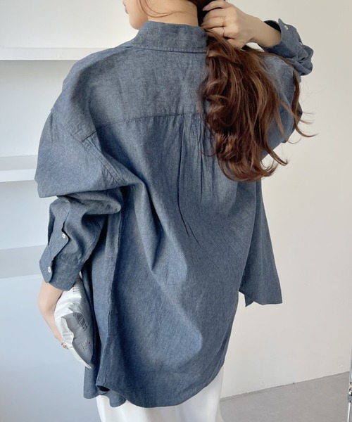 U.S. POLO ASSN. 「U.S. ASSN.」 長袖シャツ M ホワイト×ネイビー レディース - 画像 (5)