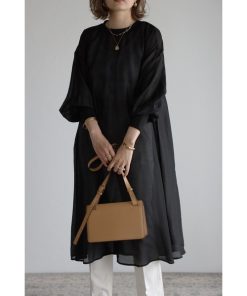 Bonjour Sagan 「Bonjour Sagan」 長袖ワンピース FREE ブラック レディース