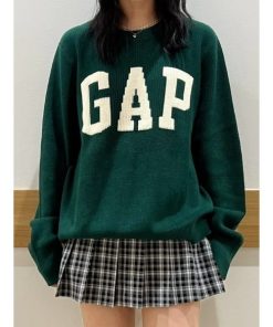 GAP ニット セーター GAPロゴ インターシャセーター レディース