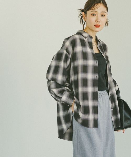 GLOBAL WORK ブラウス シャツ チェックシャツ長袖/579509 レディース - 画像 (2)