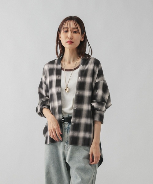 GLOBAL WORK ブラウス シャツ チェックシャツ長袖/579509 レディース - 画像 (7)