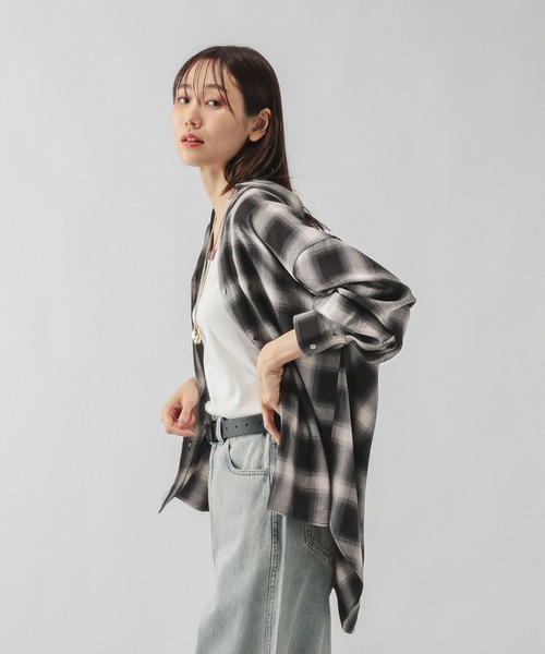 GLOBAL WORK ブラウス シャツ チェックシャツ長袖/579509 レディース - 画像 (8)