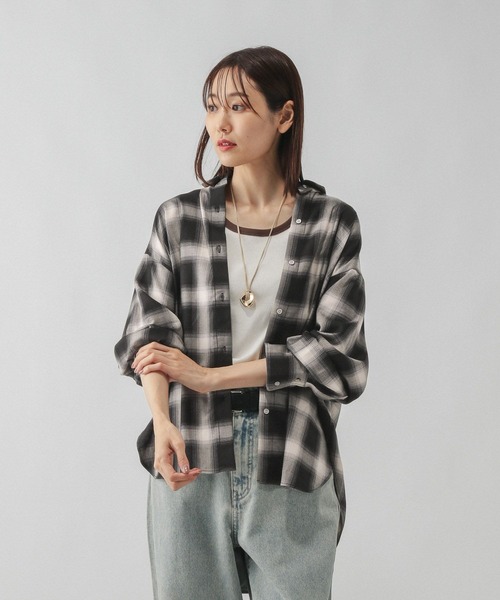 GLOBAL WORK ブラウス シャツ チェックシャツ長袖/579509 レディース - 画像 (9)