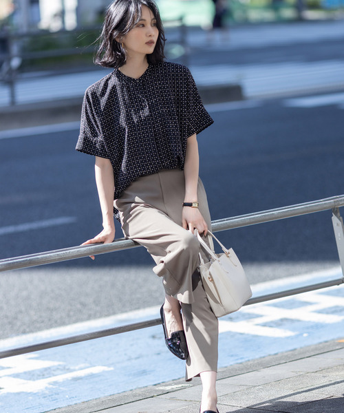 A/C DESIGN BY ALPHA CUBIC ブラウス シャツ アルコラージュプリントブラウス レディース - 画像 (4)