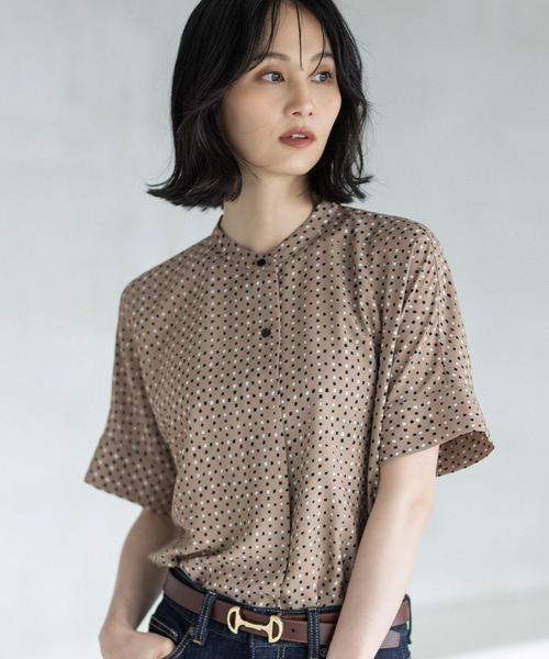 A/C DESIGN BY ALPHA CUBIC ブラウス シャツ アルコラージュプリントブラウス レディース - 画像 (7)