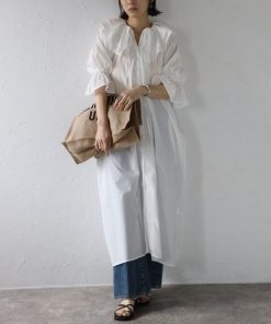 Bonjour Sagan 「Bonjour Sagan」 7分袖ワンピース FREE オフホワイト レディース