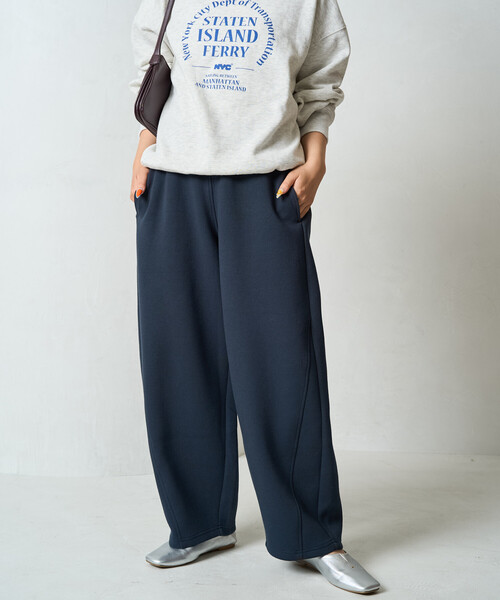 FREAK'S STORE スウェットパンツ ジャージ 限定展開 ダンボール スウェット カーブパンツ レディース - 画像 (6)