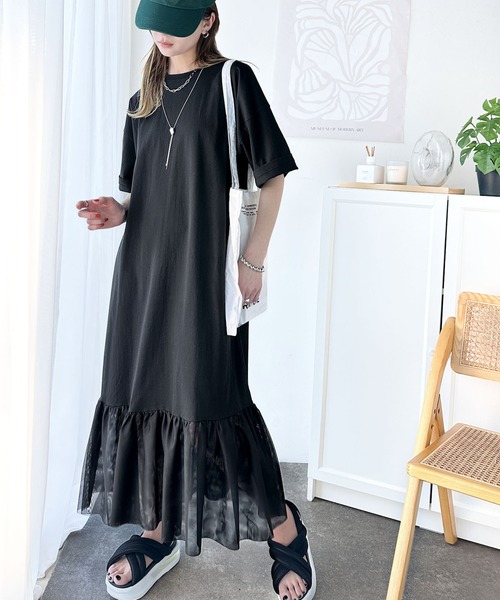 Java 「Java」 ドッキングワンピース LARGE ブラック レディース