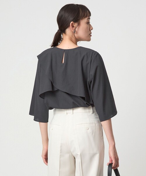 green label relaxing ブラウス シャツ ケープ 7分袖 レディース - 画像 (5)