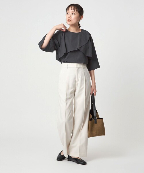 green label relaxing ブラウス シャツ ケープ 7分袖 レディース - 画像 (8)