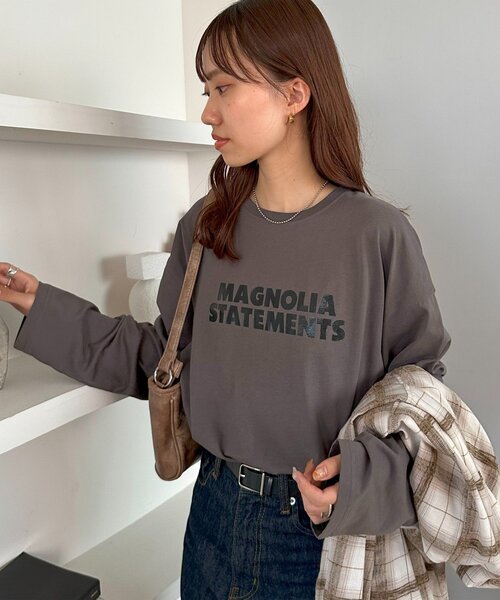Discoat tシャツ 「ユニセックス」MAGNOLIAロゴロンT レディース メンズ
