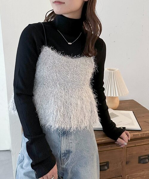 Discoat ニット セーター 「WEB限定」フェザーペプラムビスチェ レディース - 画像 (3)