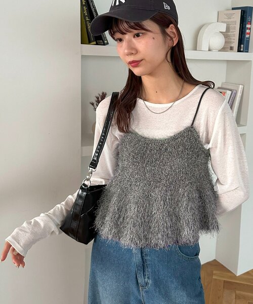 Discoat ニット セーター 「WEB限定」フェザーペプラムビスチェ レディース - 画像 (4)