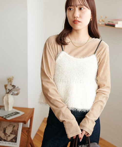 Discoat ニット セーター 「WEB限定」フェザーペプラムビスチェ レディース - 画像 (7)