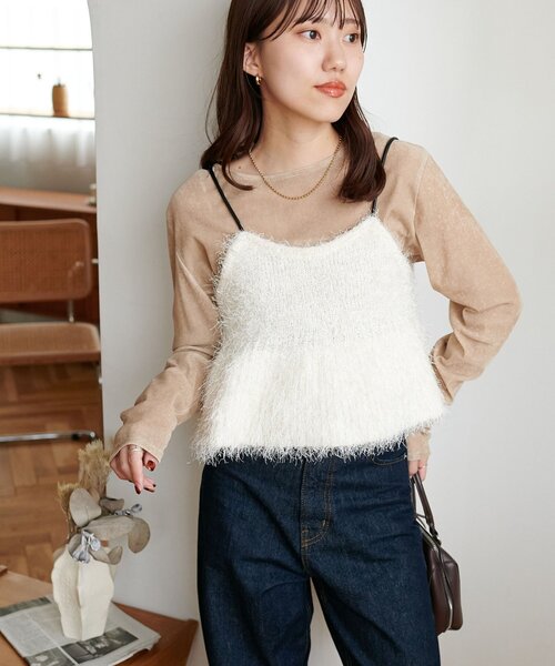 Discoat ニット セーター 「WEB限定」フェザーペプラムビスチェ レディース - 画像 (8)