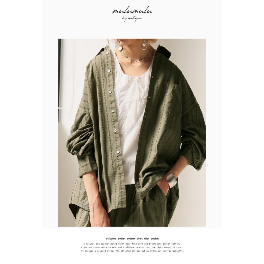 antiqua インド綿 ストライプシャツ シャツ レディース 送料無料・メール便不可 - 画像 (4)