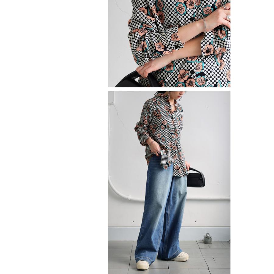 antiqua レトロフラワーシャツ シャツ レディース トップス 長袖 送料無料・80ptメール便可 - 画像 (3)