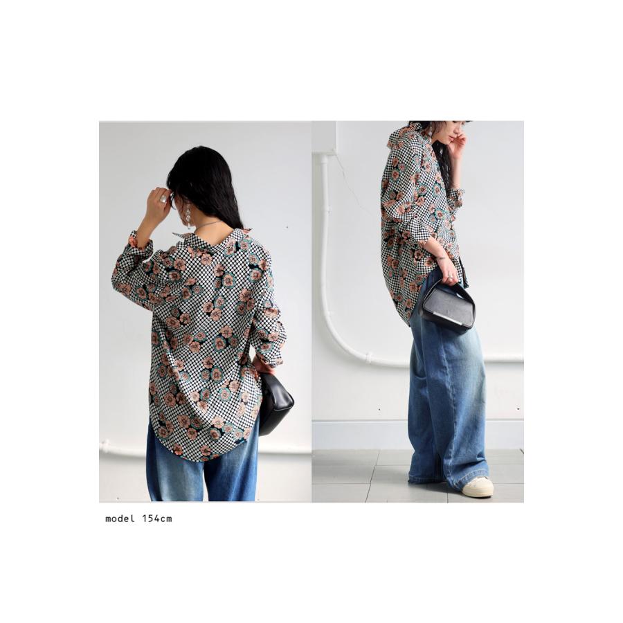 antiqua レトロフラワーシャツ シャツ レディース トップス 長袖 送料無料・80ptメール便可 - 画像 (7)