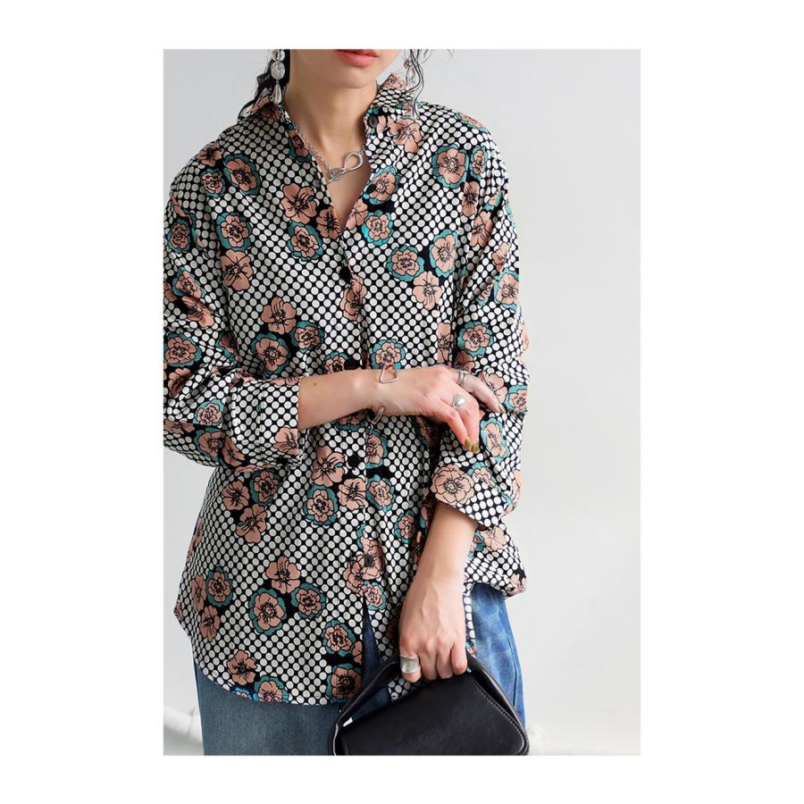 antiqua レトロフラワーシャツ シャツ レディース トップス 長袖 送料無料・80ptメール便可 - 画像 (8)